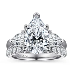 Hot Gabriel & Co. 14K White Gold Diamond Engagement Ring