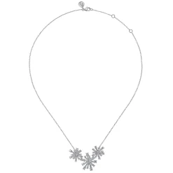 Best Gabriel & Co. 18K White Gold Diamond Floral Necklace