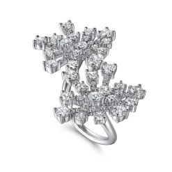Online Gabriel & Co. 18K White Gold Diamond Floral Open Ladies Ring