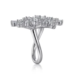 Online Gabriel & Co. 18K White Gold Diamond Floral Open Ladies Ring