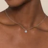 Best Gabriel & Co. 14K White Gold Diamond Floral Pendant Necklace