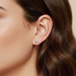 Clearance Gabriel & Co. 14K White Gold Diamond Floral Stud Earrings