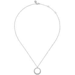 Clearance Gabriel & Co. 14K White Gold Diamond Graduating Circle Pendant Necklace