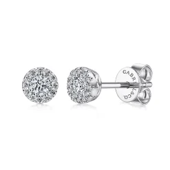 Gabriel & Co. 14K White Gold Diamond Halo Stud Earrings