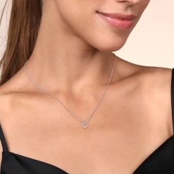Gabriel & Co. 14K White Gold Diamond Heart Pendant Necklace