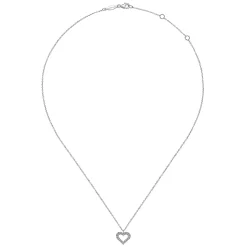 Sale Gabriel & Co. 14K White Gold Diamond Heart Pendant Necklace