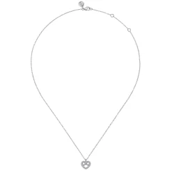 Sale Gabriel & Co. 14K White Gold Diamond Infinity Heart Pendant Necklace