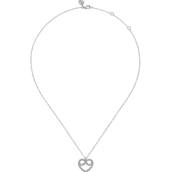 Outlet Gabriel & Co. 14K White Gold Diamond Infinity Heart Pendant Necklace