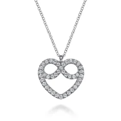 Outlet Gabriel & Co. 14K White Gold Diamond Infinity Heart Pendant Necklace