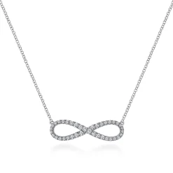 Online Gabriel & Co. 14K White Gold Diamond Infinity Symbol Pendant Necklace