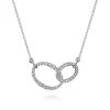 Discount Gabriel & Co. 14K White Gold Diamond Interlocking Oval Link Diamond Necklace