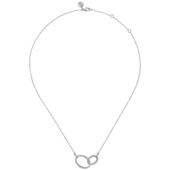 Discount Gabriel & Co. 14K White Gold Diamond Interlocking Oval Link Diamond Necklace