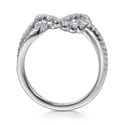 Hot Gabriel & Co. 14K White Gold Diamond Interlocking Link Ring