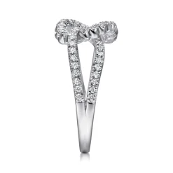 Hot Gabriel & Co. 14K White Gold Diamond Interlocking Link Ring
