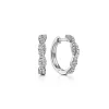 New Gabriel & Co. 14K White Gold Diamond Intricate Hoop Earrings