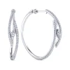 Online Gabriel & Co. 18K White Gold Diamond Intricate Hoop Earrings