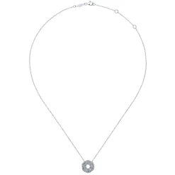 Outlet Gabriel & Co. 14K White Gold Diamond Knot Pendant Necklace