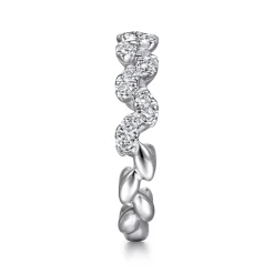 Discount Gabriel & Co. 14K White Gold Diamond Leaf Ring