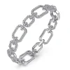 Hot Gabriel & Co. 14K White Gold Diamond Link Bangle