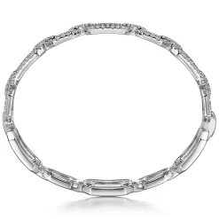 Hot Gabriel & Co. 14K White Gold Diamond Link Bangle