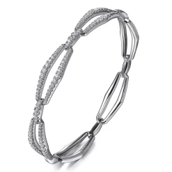 Discount Gabriel & Co. 14K White Gold Diamond Link Bangle Bracelet