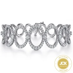 Clearance Gabriel & Co. 18K White Gold Diamond Link Bangle