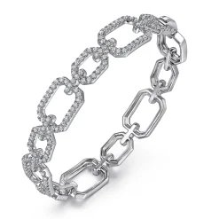 Best Gabriel & Co. 14K White Gold Diamond Link Bangle