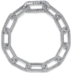 Clearance Gabriel & Co. 14K White Gold Diamond Link Chain Bracelet