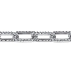 Clearance Gabriel & Co. 14K White Gold Diamond Link Chain Bracelet