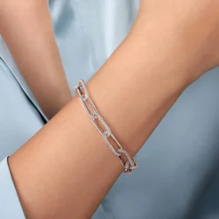Clearance Gabriel & Co. 14K White Gold Diamond Link Chain Bracelet