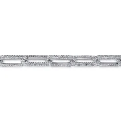 Best Gabriel & Co. 14K White Gold Diamond Link Chain Bracelet