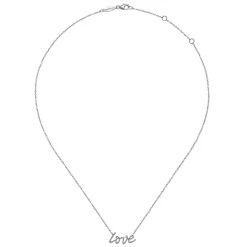 Gabriel & Co. 14K White Gold Diamond Love Necklace