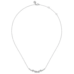 Clearance Gabriel & Co. 14K White Gold Diamond Marquise Bar Necklace