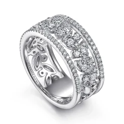 Discount Gabriel & Co. 14K White Gold Diamond Marquise Easy Stackable Ring