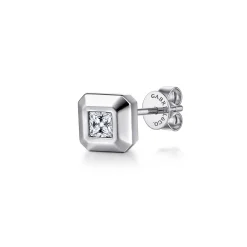 Online Gabriel & Co. 14K White Gold Diamond Mens Angular Cuts Single Stud Earring