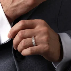 Clearance Gabriel & Co. 14K White Gold Diamond Men's Band