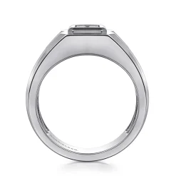 New Gabriel & Co. 14K White Gold Diamond Mens Engagement Ring in High Polish Finish