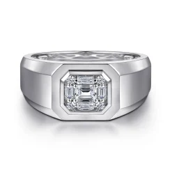 Online Gabriel & Co. 14K White Gold Diamond Mens Engagement Ring in High Polish Finish