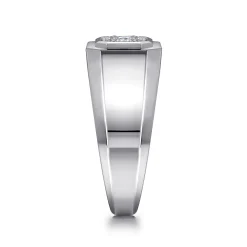 Online Gabriel & Co. 14K White Gold Diamond Mens Engagement Ring in High Polish Finish