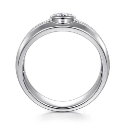 Best Gabriel & Co. 14K White Gold Diamond Mens Engagement Ring in High Polished Finish