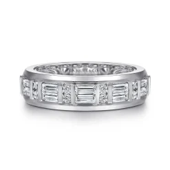 Online Gabriel & Co. 14K White Gold Diamond Men's Wedding Ring in High Polish Finish
