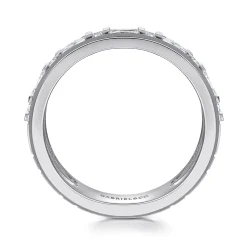 Online Gabriel & Co. 14K White Gold Diamond Men's Wedding Ring in High Polish Finish