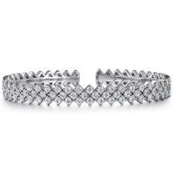 Discount Gabriel & Co. 14K White Gold Diamond Mesh Bangle