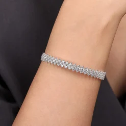 Discount Gabriel & Co. 14K White Gold Diamond Mesh Bangle
