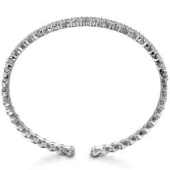 Discount Gabriel & Co. 14K White Gold Diamond Mesh Bangle