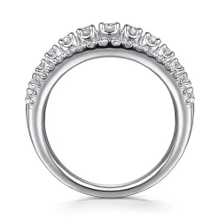 Hot Gabriel & Co. 14K White Gold Diamond Multi Row Wide Band Ring