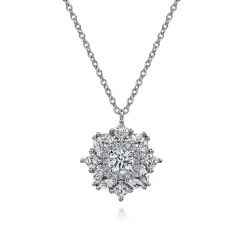 Best Gabriel & Co. 18K White Gold Diamond Necklace