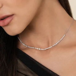 New Gabriel & Co. 14K White Gold Diamond Necklace