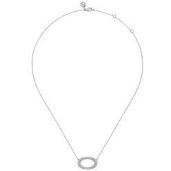 Clearance Gabriel & Co. 14K White Gold Diamond Oval Pendant Necklace