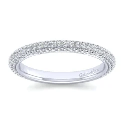 Hot Gabriel & Co. 14K White Gold Diamond Pave Anniversary Band - 0.55 ct
